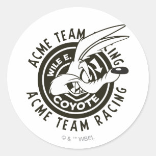 WILE E. COYOTE™ Acme Team Racing B/W Runt Klistermärke
