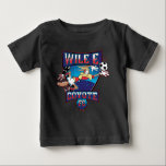 WILE E. COYOTE™ Football Club Badge T Shirt<br><div class="desc">Check out WILE E. COYOTE™ defend the goal in this fun Football Club badge! Wear this on a fun graphic tee,  mug,  or tote bag. Shop this design on even more custom Zazzle gifts!</div>