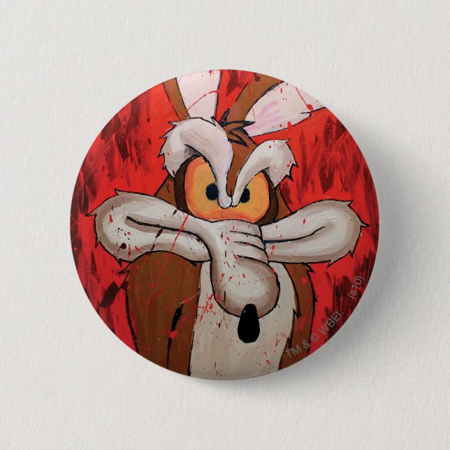 WILE E. COYOTE™ Röd ilska Knapp (Framsida)