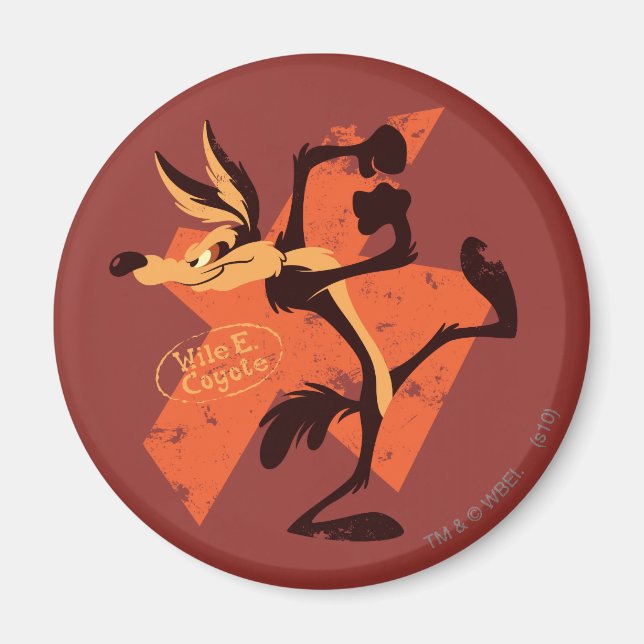 Wile E. Coyote som förbereder sig för Springa Magnet (Framsidan)