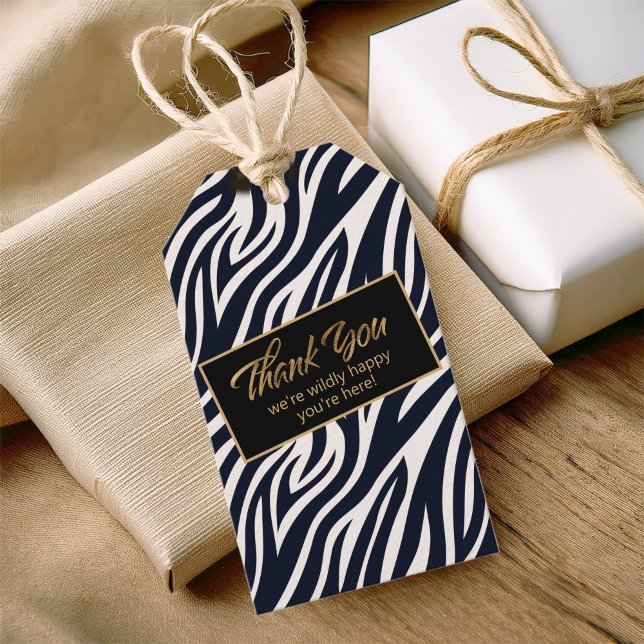Wilely Lycklig Bachelorette Tack Zebra BW ID1151 Presentetikett (Skapare uppladdad)