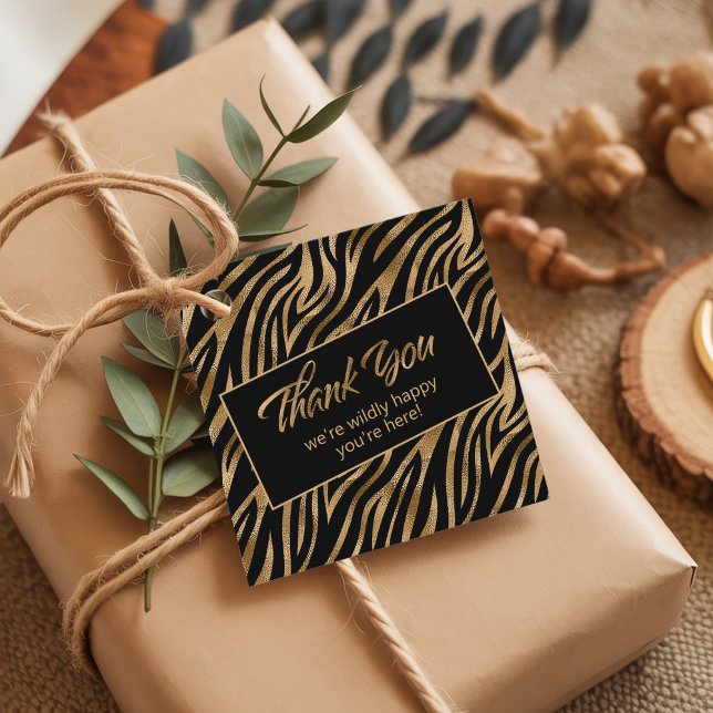 Wilely Lycklig Bachelorette Zebra Black Guld ID115 Gåvor Etiketter (Skapare uppladdad)