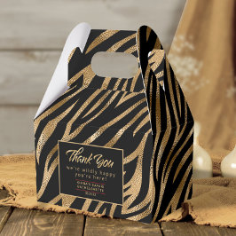 Wilely Lycklig Bachelorette Zebra Black Guld ID115 Presentaskar