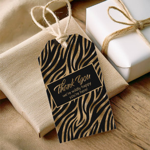 Wilely Lycklig Bachelorette Zebra Black Guld ID115 Presentetikett