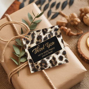 Wilely Lycklig Tack White Leopard ID1157 Gåvor Etiketter