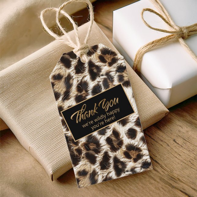 Wilely Lycklig Tack White Leopard ID1157 Presentetikett (Skapare uppladdad)