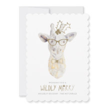 Wilely Merry Giraffe Helgdag Photo Card