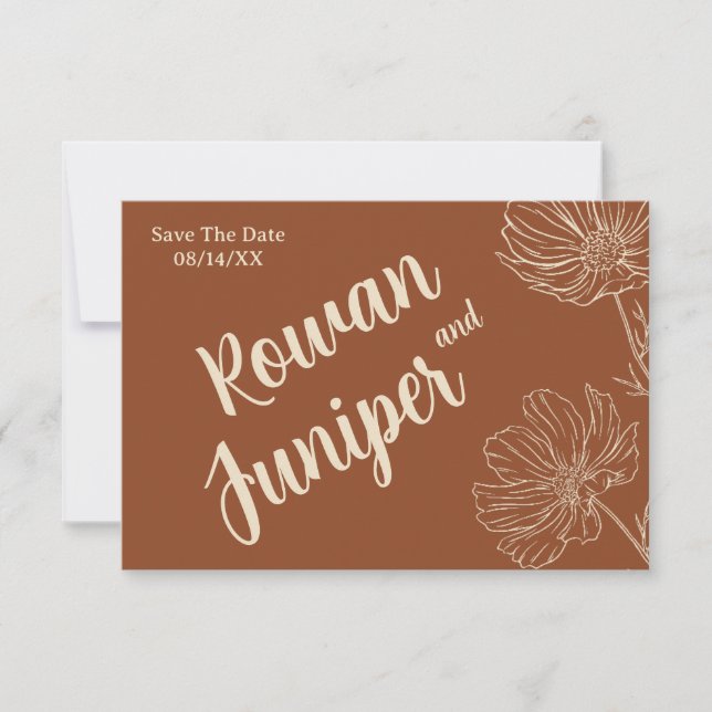 Wilely Yours Rustic Boho Bröllop spara datum Datumet (Framsida)
