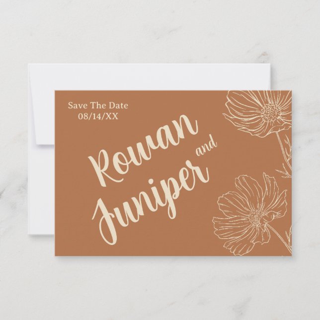 Wilely Yours Rustic Boho Bröllop spara datum Datumet (Framsida)