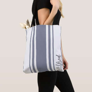 Wilfred Minimalist Stripes Monogram Tygkasse