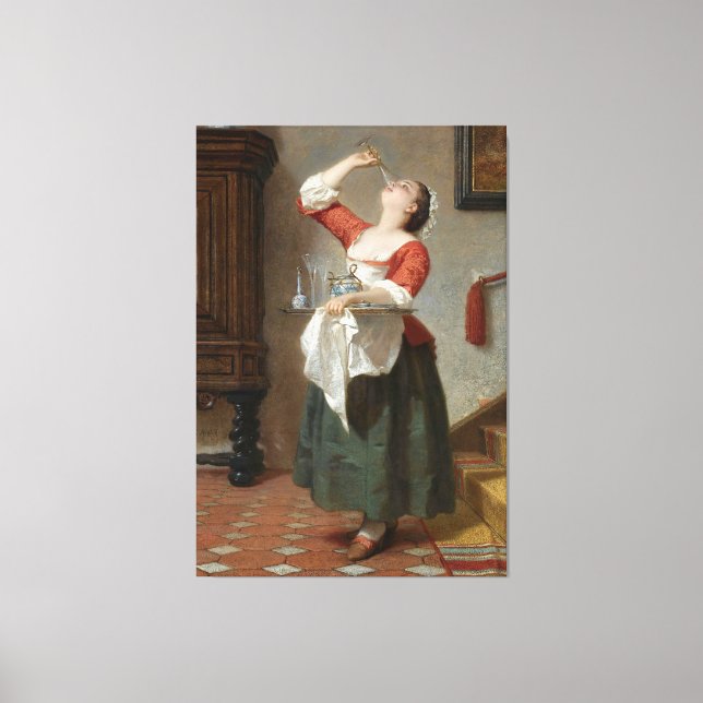 Wilhelm Amber - The Maid (1862) Canvastryck (Framsida)