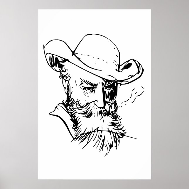 Wilhelm Busch Självporträtt Poster (Framsidan)