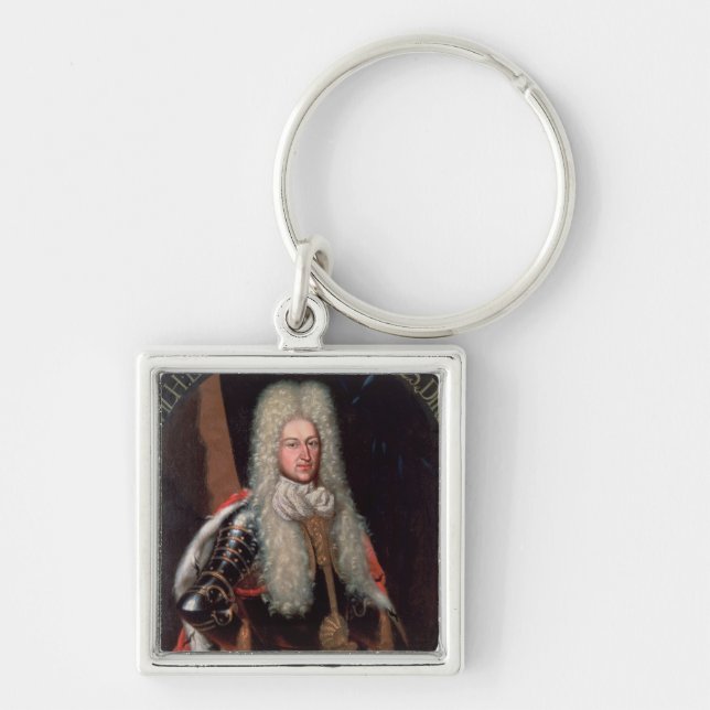 Wilhelm Ernst, hertig av Sachsen Fyrkantig Silverfärgad Nyckelring (Framsidan)