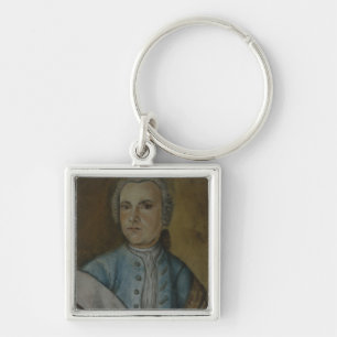 Wilhelm Friedemann Bach, c.1733 Fyrkantig Silverfärgad Nyckelring