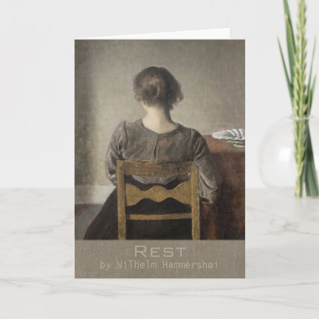 Wilhelm Hammershøi Rest CC0693 Greeting Card Kort (Framsida)