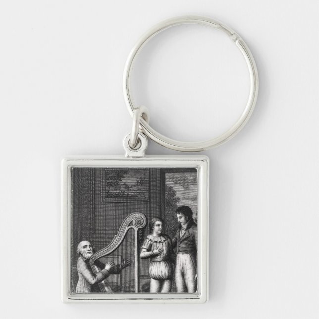 Wilhelm Meisters Apprenticeship Fyrkantig Silverfärgad Nyckelring (Framsidan)