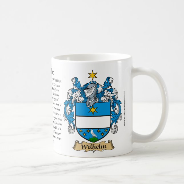 Wilhelm, ursprung, det menande och vapenskölden kaffemugg (Höger)