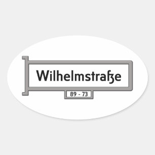 Wilhelmstrasse, Berlin Street Sign Ovalt Klistermärke