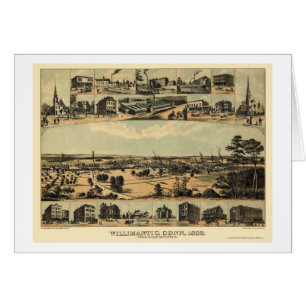 Wilimantic panorama- karta för CT - 1882 Hälsningskort
