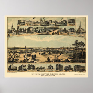 Wilimantic panorama- karta för CT - 1882 Poster