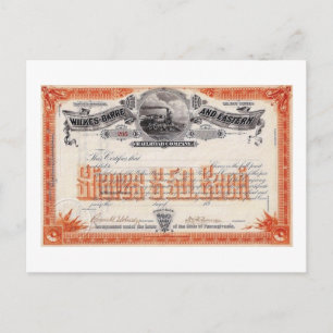 Wilkes Barre & Eastern Railroad Aktie Vintage Vykort