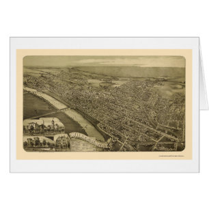 Wilkes-Barre panorama- karta för PA - 1889 Hälsningskort