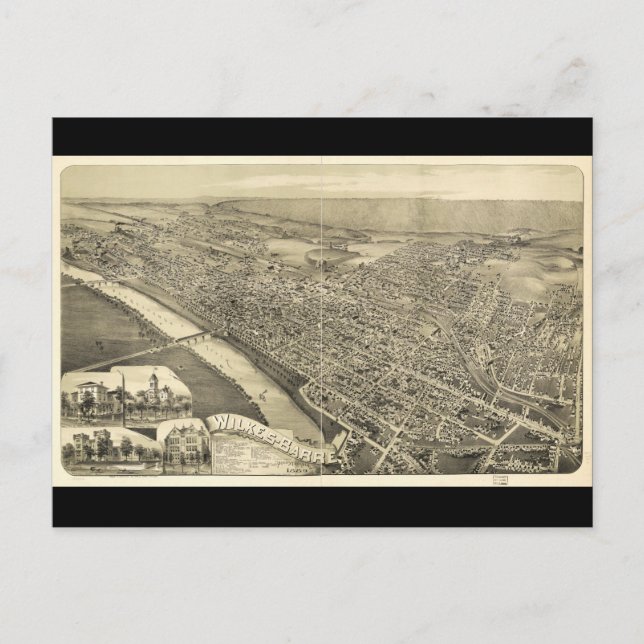Wilkes-Barre, Pennsylvania (1889) Vykort (Framsida)