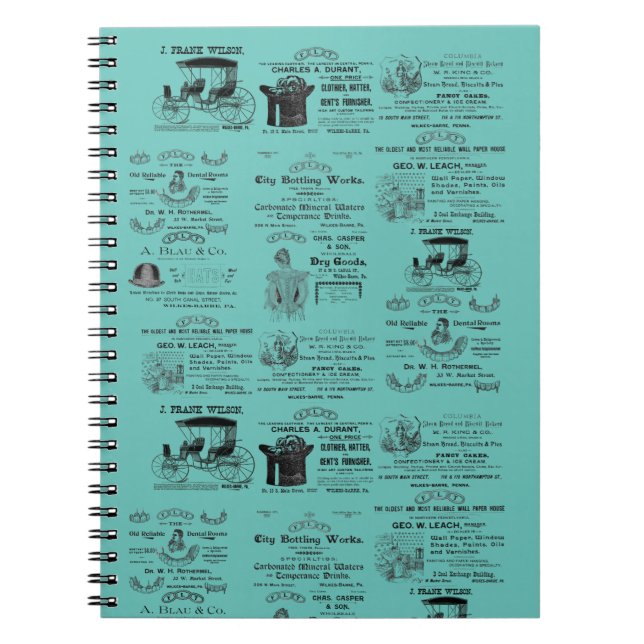 Wilkes-Barre Pennsylvania 1890:s reklam Anteckningsbok (Framsidan)