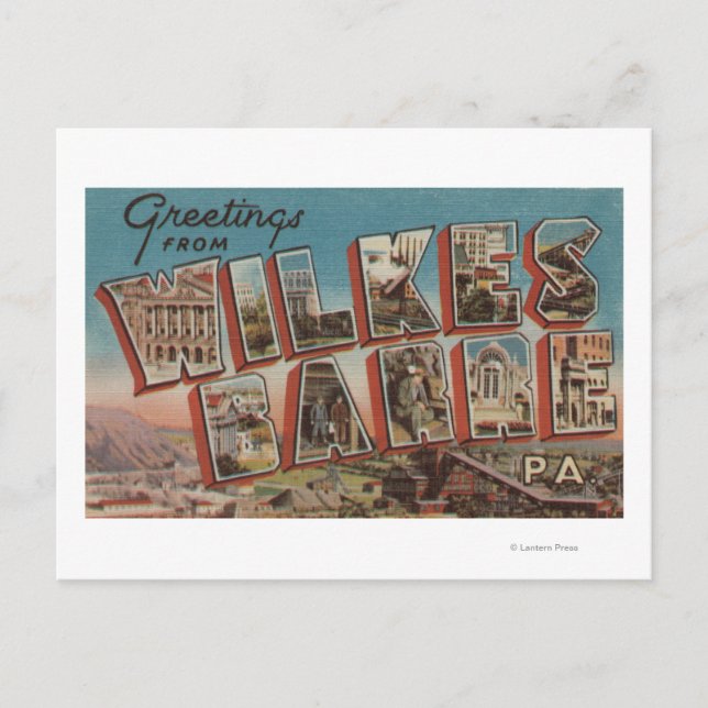 Wilkes-Barre, Pennsylvania - Large Brev Scenes Vykort (Framsida)