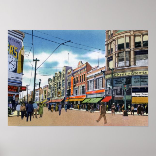 Wilkes Barre Pennsylvania South Main Street Poster (Framsidan)