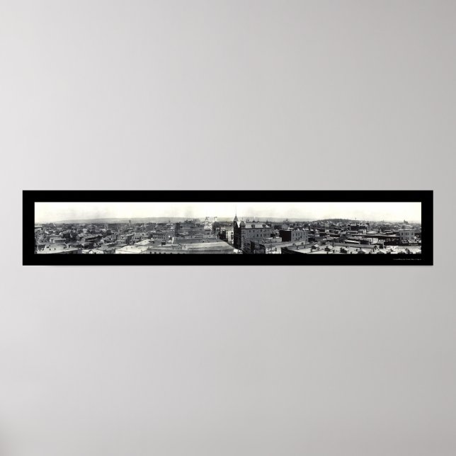 Wilkes-Barre Skyline Photo 1909 Poster (Framsidan)