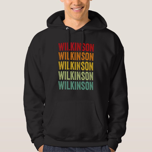 Wilkinson County Georgia Regnbåge Text Design Hoodie (Framsida)