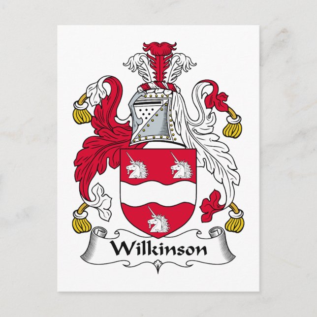 Wilkinson Family Crest Vykort (Framsida)