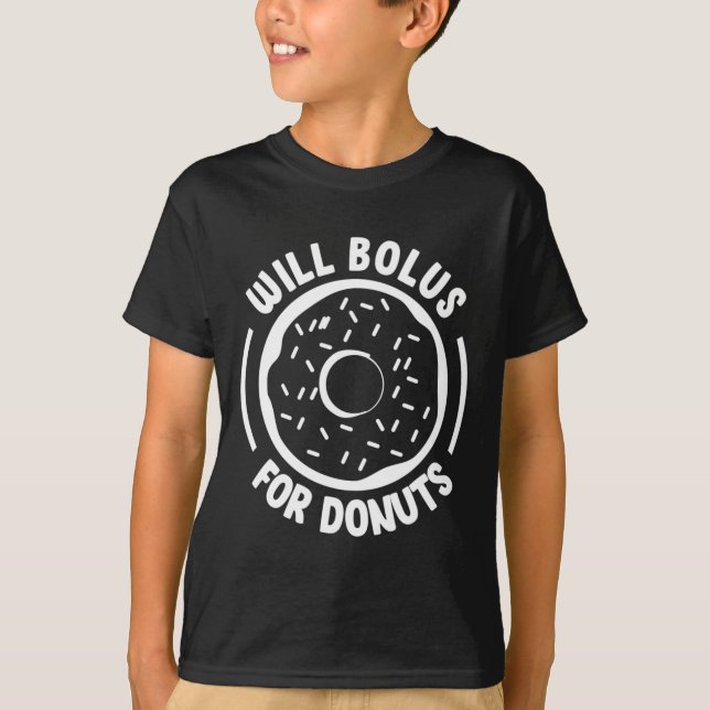 Will Bolus for Donuts Roligt Diabetes Awareness Di T Shirt (Framsida)
