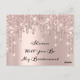 Will Bridesmaid Ro Glitter driver Maid of honor Vykort