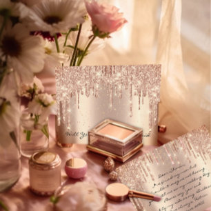 Will Bridesmaid Ro Glitter Drives Guld Confetti Vykort