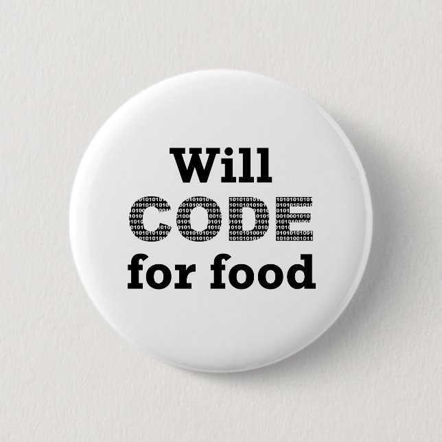 Will Code for Food Button Knapp (Framsida)