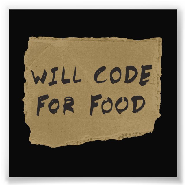Will Code for Food Fototryck (Framsidan)