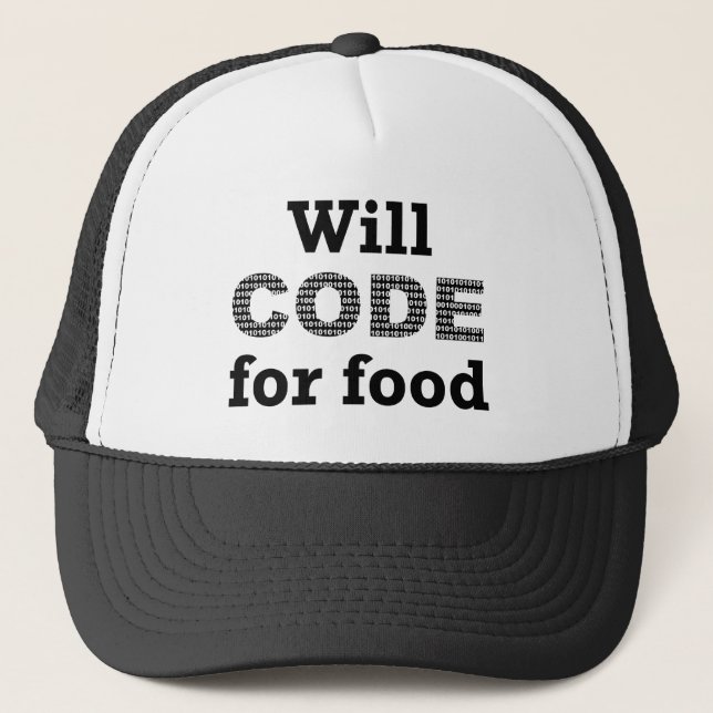 Will Code for Food Hat Truckerkeps (Framsida)
