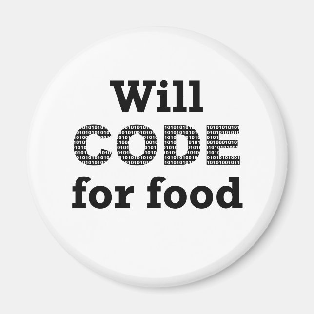 Will Code for Food Magnet (Framsidan)