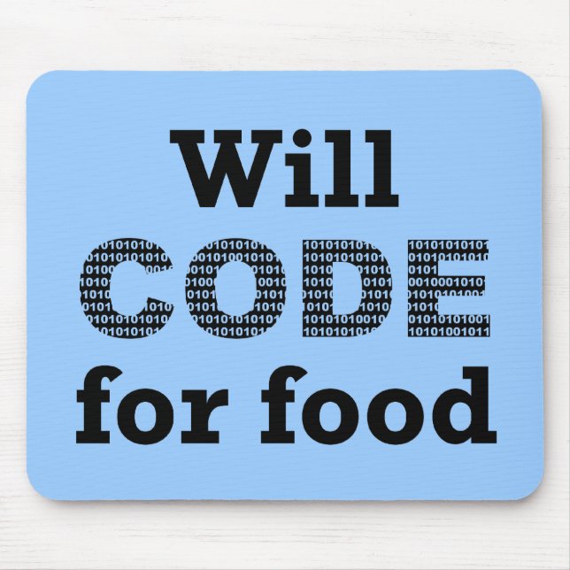 Will Code for Food Mousepad Musmatta (Framsidan)