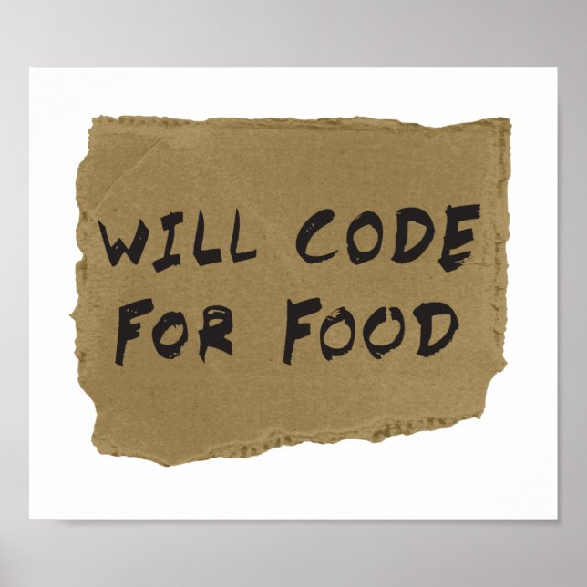 Will Code for Food Poster (Framsidan)
