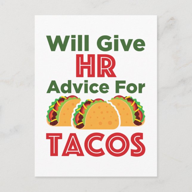 Will Ge HR Adress for Tacos Human Resources Vykort (Framsida)