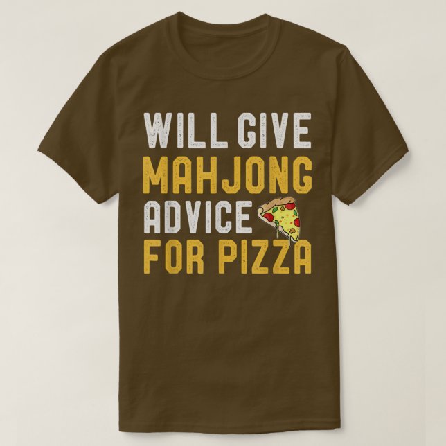 Will Ge Mahjong Advice for Pizza Funny Tile Base T Shirt (Design framsida)