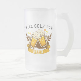Will GOLF för öl | ANPASSADE Frostat Ölglas