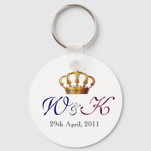 Will och Kate Monogram Keepsak Keychain Nyckelring (Framsida)