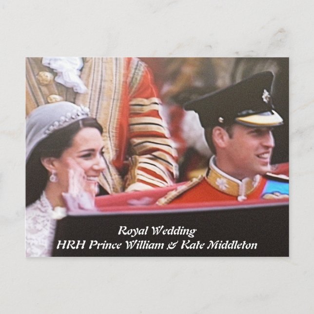 Will och Kate Royal Bröllop Vykort (Framsida)