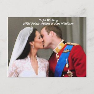 Will och Kate Royal Bröllop Vykort