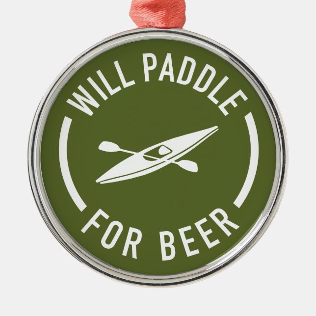 Will Paddle for Beer Julgransprydnad Metall (Framsidan)