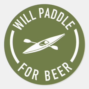 Will Paddle for Beer Runt Klistermärke